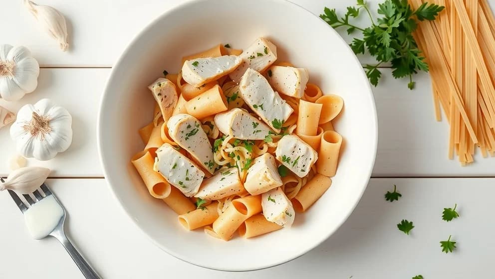 Kyckling pasta crème fraiche hemma